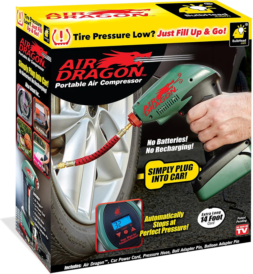 Air Dragon Portable Air Compressor | Built-In Light | For Sports Balls, Pool Toys & Air Mattresses