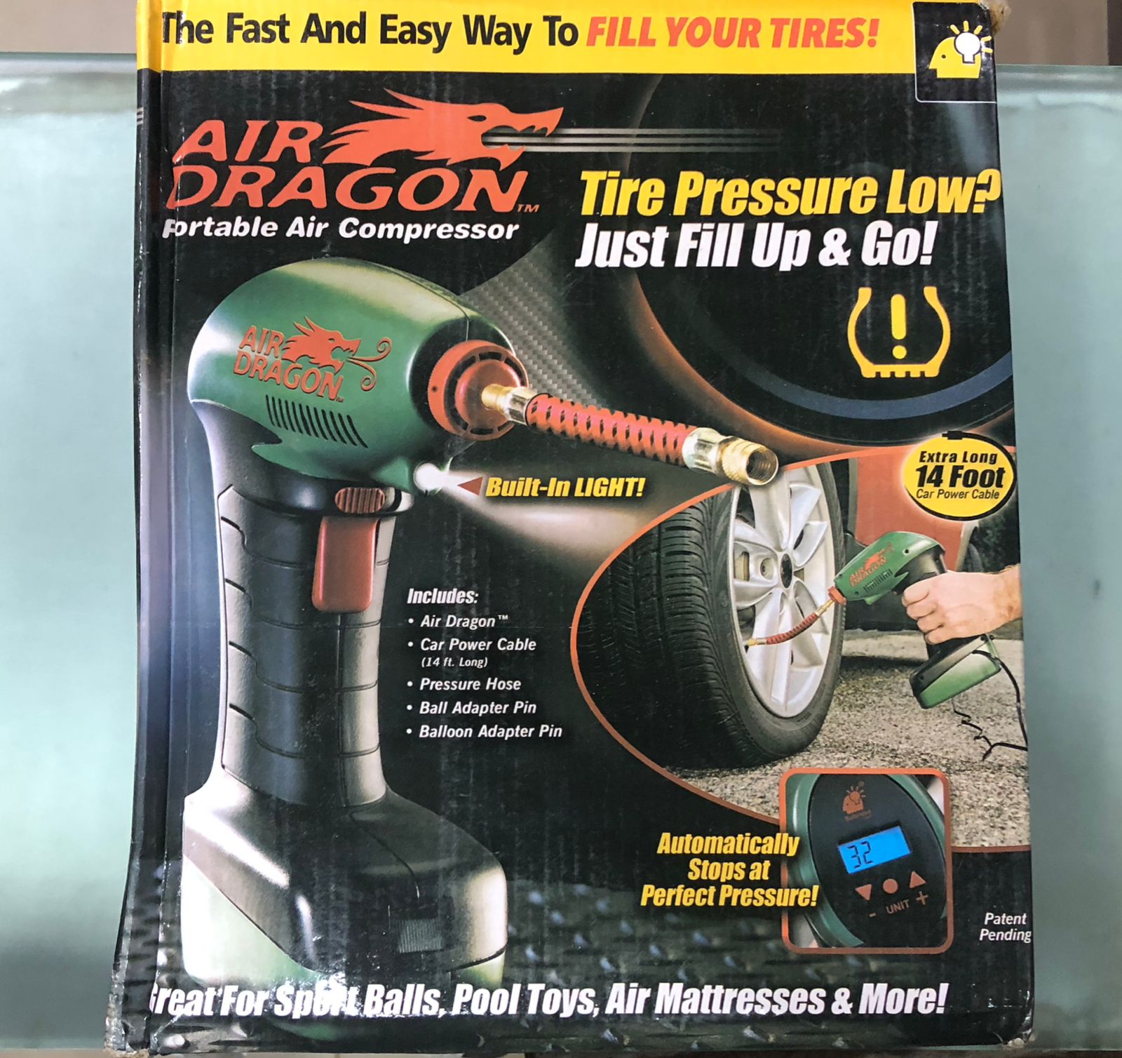Air Dragon Portable Air Compressor | Built-In Light | For Sports Balls, Pool Toys & Air Mattresses