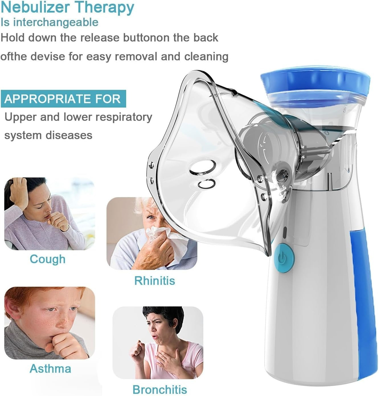 Portable Mesh Nebulizer – Quiet, Low Power Personal Respiratory Inhaler