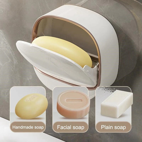 1PC Soap Box Wall Mounted Soap Holder | Punch Free Drain | Random Colour