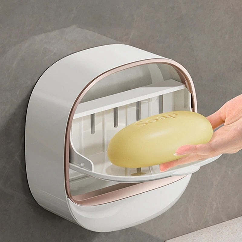 1PC Soap Box Wall Mounted Soap Holder | Punch Free Drain | Random Colour