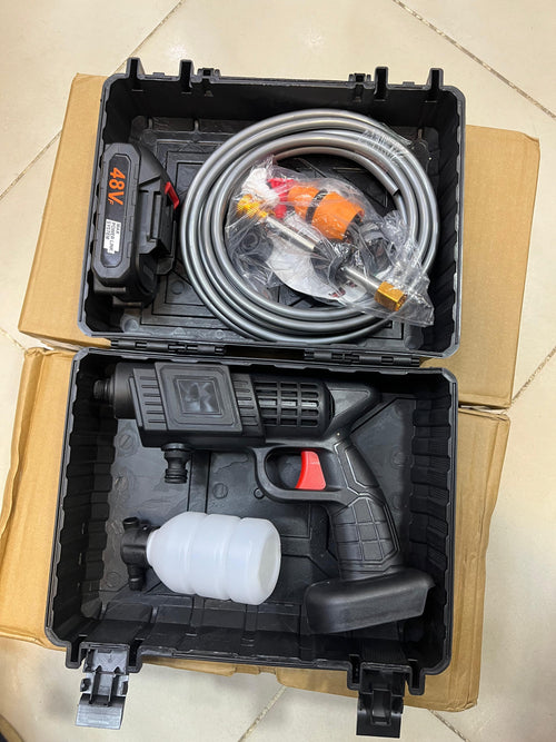48V Cordless Wireless Car Wash Spray Gun | High-Pressure Foam Jet Washer | Rechargeable Lithium Battery | Portable Car, Bike & Outdoor Cleaner