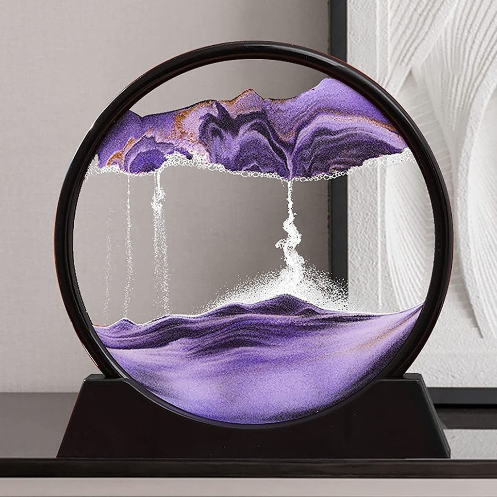Moving Sand Art Picture | 3D Dynamic Deep Sea Sandscape | Display Stand Included | 8 Inch | Random Color | Home & Office Decor