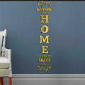 "Welcome To Our Home" Gold Acrylic Mirror Wall Decoration | Sweet Family Entrance Décor Sticker | 12x60 Inch | Vertical Sign