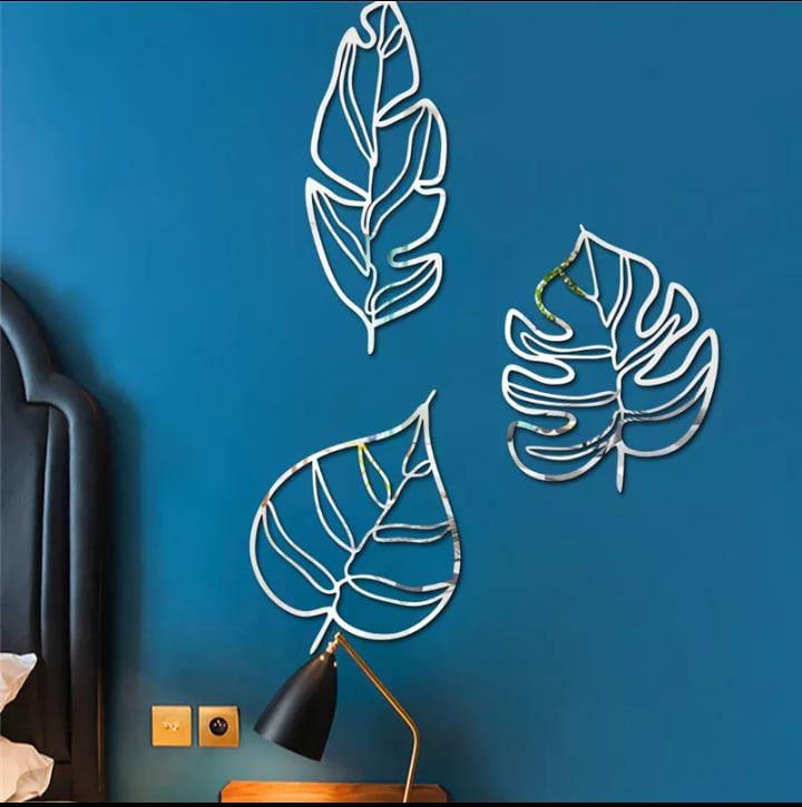 Maple Leaf Acrylic Mirror Wall Decorations | Golden | Modern Wall Art Stickers & Decals | Home & Office Decor
