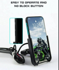 Motorcycle Mobile Holder With Charger | Aluminium Body | Durable & Convenient